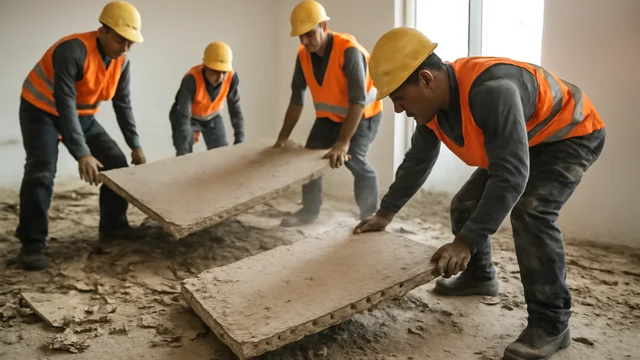 Разборка сухой стяжки в жилом комплексе